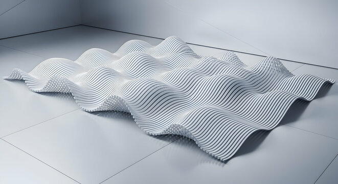 Abstract white wavy surface