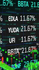Poster - Animation of digital screen with financial data and graphs