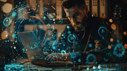 Poster - A person working on a laptop in a quiet environment
