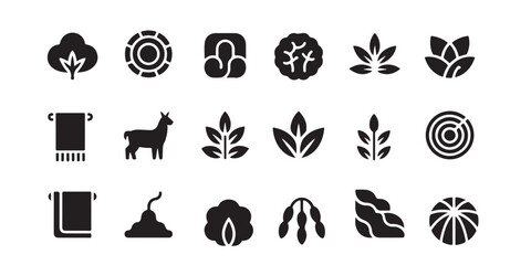 Poster - A collection of assorted black silhouette icons arranged in rows on a white background