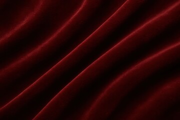 Poster - Smooth Crimson Velvet Fabric Texture Background with Elegant Ripples and Depths