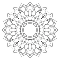 A beautiful mandala pattern is isolated on white background