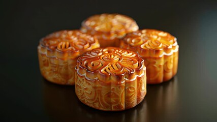 Aufkleber - A close-up shot of three colorful cakes placed on a table, ready for serving