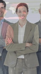 Poster - Animation of data processing over diverse business people