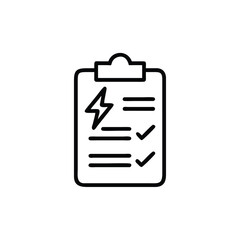 Poster - Handdrawn clipboard with lightning bolt checklist checkmarks on vector