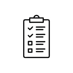 Poster - Checklist icon with checkmarks squares on a clipboard against a vector