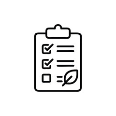 Poster - Handdrawn checklist icon with checkmarks leaf lines on tick
