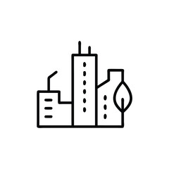 Poster - Line art cityscape with buildings leaf antenna on a architecture urban