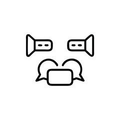 Aufkleber - Outline symbols speakers speech bubbles on a communication concept sound audio