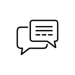 Aufkleber - Outline speech bubbles with text lines dots on communication concept chat talk