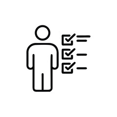 Aufkleber - Outline person icon next to checklist boxes with checkmarks on a human figure