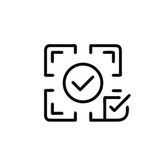 Poster - Handdrawn checkmark symbols inside a square circle with a checklist icon tick approved