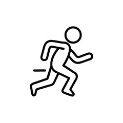 Poster - Outline a running person on a simple handdrawn design runner human