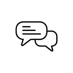 Aufkleber - Outline speech bubbles with horizontal lines a smaller empty bubble on a talk communication