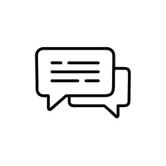 Aufkleber - Outlined speech bubbles with text lines on communication symbol chat talk