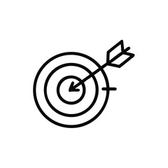 Aufkleber - Target with arrow hitting the center bullseye symbol on goal