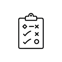 Poster - Handdrawn clipboard with symbols including checkmarks crosses a circle on checklist