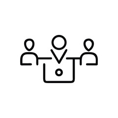 Aufkleber - Line art a central figure with two flanking figures a square shape graphic symbol