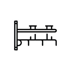 Poster - Handdrawn wall-mounted coat rack with hooks shelf on hanger
