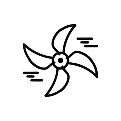 Poster - A four-blade propeller with motion lines on a blades outline