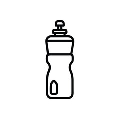 Poster - Outline a water bottle with a cap a small window on drink hydration
