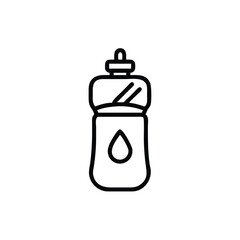 Poster - Line art a water bottle with a water drop symbol on drink liquid