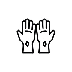 Poster - Outline two hands with open palms diamond shapes on a handdrawn