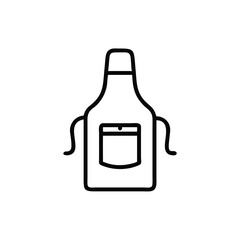 Poster - Apron with pocket ties on simple handdrawn symbol cooking kitchen