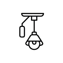 Poster - Ceiling light fixture with a shade a pull cord on lamp