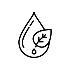 Poster - A water drop with a leaf symbol on a plant nature