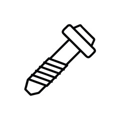 Poster - Outline bolt on showing a screw with a head threads fastener hardware