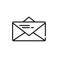 Aufkleber - Envelope icon with lines indicating content on a simple handdrawn mail letter