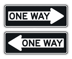 Poster - One Way Street Signs Right and Left Direction