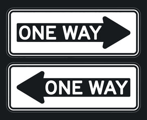 Poster - One Way Street Signs Left and Right Directions