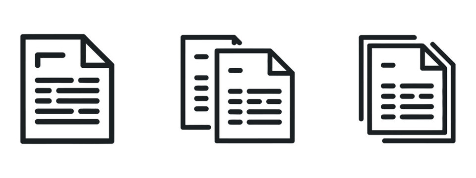 Multiple Document Files Outline Icon Set