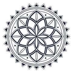 Poster - Minimalist Geometric Mandala Design A Simple Elegant Circular Pattern