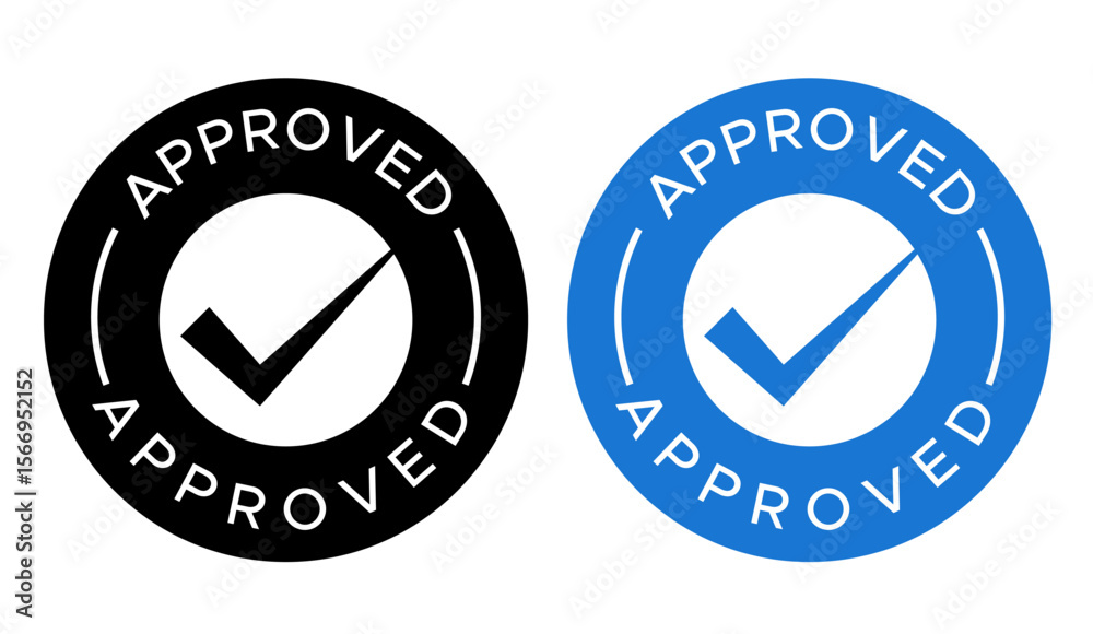 Vector de Stock Approved Stamp Icon – Circular Seal with Checkmark ...