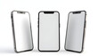© Yasin - Three smartphones with blank screens, ideal for product or interface mockups, are shown.