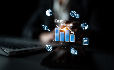 Poster - Digital transformation cuts costs through process optimization, resource efficiency, and financial savings for long-term business success. Latch