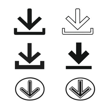 Download arrow icons black and white symbol vector