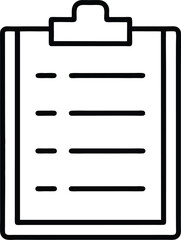 Poster - Minimalist Line Art Icon of Clipboard with Vertical Paper on transparent background