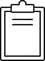 Poster - Minimalist Line Art Clipboard with Paper Icon on transparent background