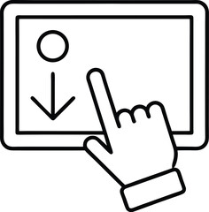 Poster - Minimal Line Art Icon of Hand Clicking Checkbox on Transparent Background