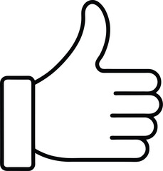 Poster - Minimal Line Art Thumbs Up Icon Symbol on Transparent Background