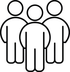 Poster - Minimalist Line Art Icon of a Group of People Standing on transparent background