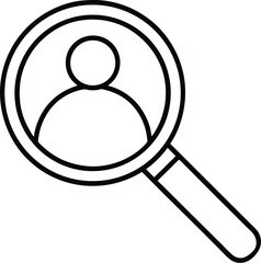 Poster - Minimalist Magnifying Glass Line Art Icon on Transparent Background