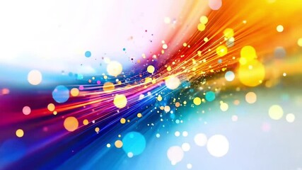 Poster - Dynamic and colorful abstract background with vibrant light effects and bokeh particles