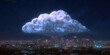 © Juergen - Digitale Cloud-Infrastruktur über moderner Smart City bei Nacht – Symbol für Cloud Computing, Big Data, IoT, künstliche Intelligenz und digitale Vernetzung