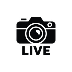 Poster - Live Stream Camera Icon. Bold Black Graphic Design Element for Broadcasting.
