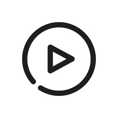 Poster - Modern Play Button Icon. Minimalist Black and White Vector Graphic for Digital Media.